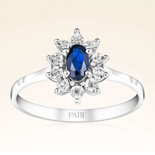 0,35 Karat Efektli Safir Pırlanta Yüzük - Pare Pırlanta