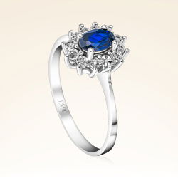 0,60 Karat Efektli Safir Pırlanta Yüzük - PR00995 - 2
