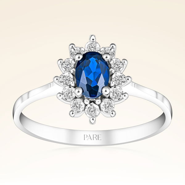 0,60 Karat Efektli Safir Pırlanta Yüzük - Pare Pırlanta