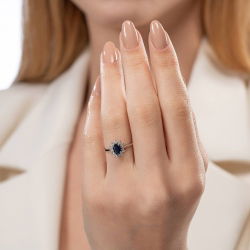 0,60 Karat Efektli Safir Pırlanta Yüzük - PR00995 - 3
