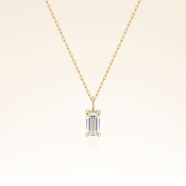 0,30 Karat Oktagon Kesim Pırlanta Minimal Kolye - Pare Pırlanta