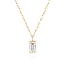 0,30 Karat Oktagon Kesim Pırlanta Minimal Kolye - PR01559 - 1