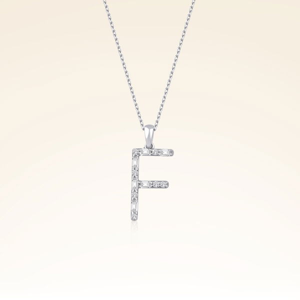 F Harf Pırlantalı Kolye - Pare Pırlanta