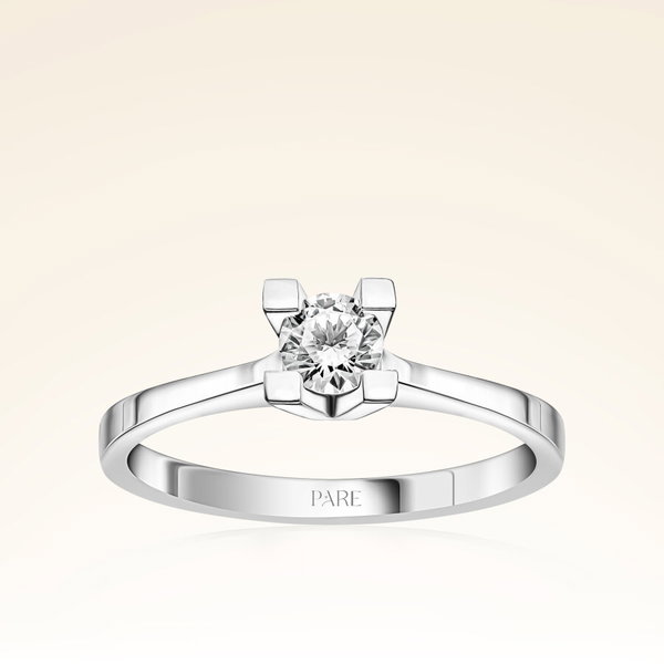 F Renk 0,40 Karat HRD Sertifikalı Tektaş Pırlanta Yüzük - Pare Pırlanta