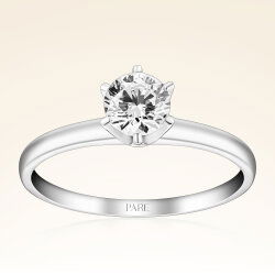 F Renk 0,49 Karat HRD Sertifikalı Tektaş Pırlanta Yüzük - 1