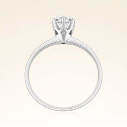 F Renk 0,49 Karat HRD Sertifikalı Tektaş Pırlanta Yüzük - 3