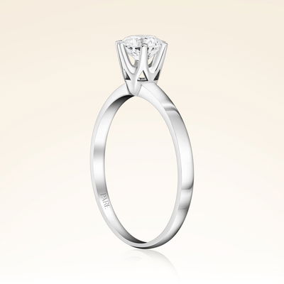 F Renk 0,49 Karat HRD Sertifikalı Tektaş Pırlanta Yüzük - Pare Pırlanta