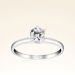 F Renk 0,49 Karat HRD Sertifikalı Tektaş Pırlanta Yüzük - 1