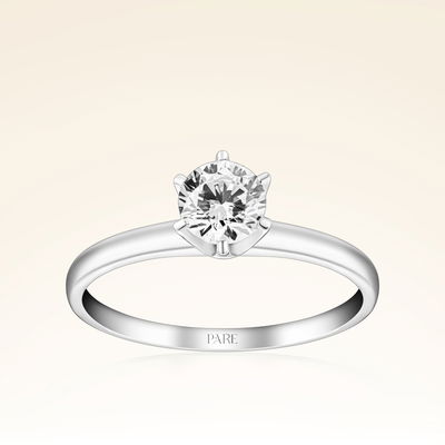 F Renk 0,49 Karat HRD Sertifikalı Tektaş Pırlanta Yüzük - Pare Pırlanta