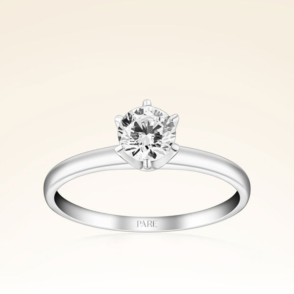 F Renk 0,49 Karat HRD Sertifikalı Tektaş Pırlanta Yüzük - Pare Pırlanta