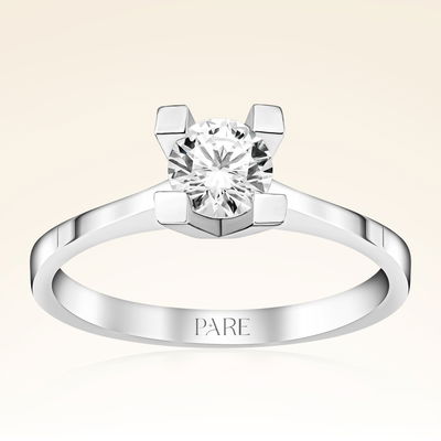 F Renk 0,60 Karat HRD Sertifikalı Tektaş Pırlanta Yüzük - Pare Pırlanta