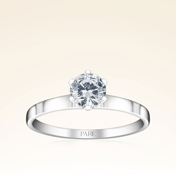 F Renk 0,60 Karat HRD Sertifikalı Tektaş Pırlanta Yüzük - Pare Pırlanta