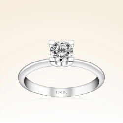 F Renk 0,60 Karat HRD Sertifikalı Tektaş Pırlanta Yüzük - 1