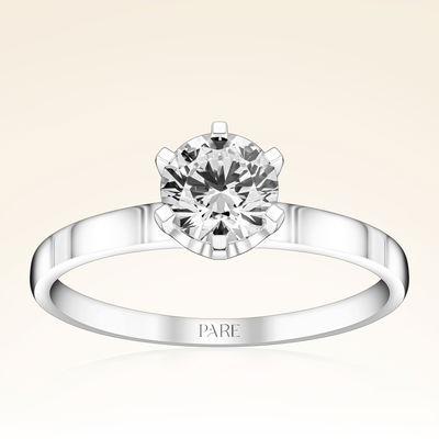 F Renk 0,70 Karat HRD Sertifikalı Tektaş Pırlanta Yüzük - Pare Pırlanta