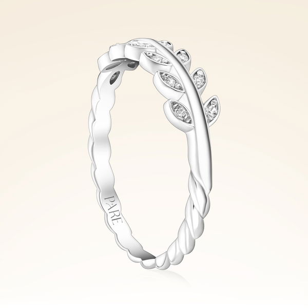 0,07 Karat Yaprak Desenli Fantezi Pırlanta Yüzük - Pare Pırlanta