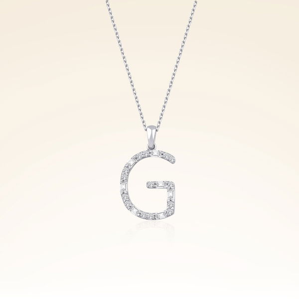 G Harf Pırlantalı Kolye - Pare Pırlanta