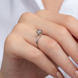 G Renk 0,30 Karat HRD Sertifikalı Tektaş Pırlanta Yüzük - 4
