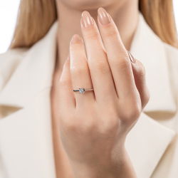 G Renk 0,30 Karat HRD Sertifikalı Tektaş Pırlanta Yüzük - 4