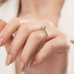 G Renk 0,30 Karat HRD Sertifikalı Tektaş Pırlanta Yüzük - 6