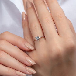 G Renk 0,30 Karat HRD Sertifikalı Tektaş Pırlanta Yüzük - 6