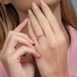 G Renk 0,30 Karat HRD Sertifikalı Tektaş Pırlanta Yüzük - 5