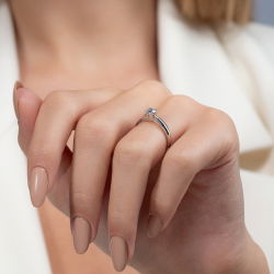 G Renk 0,40 Karat HRD Sertifikalı Tektaş Pırlanta Yüzük - 6