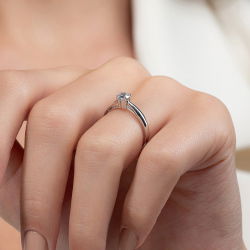 G Renk 0,40 Karat HRD Sertifikalı Tektaş Pırlanta Yüzük - 7