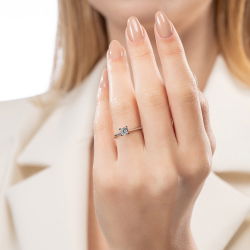 G Renk 0,40 Karat HRD Sertifikalı Tektaş Pırlanta Yüzük - 4