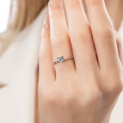 G Renk 0,40 Karat HRD Sertifikalı Tektaş Pırlanta Yüzük - 5