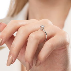 G Renk 0,40 Karat HRD Sertifikalı Tektaş Pırlanta Yüzük - 6