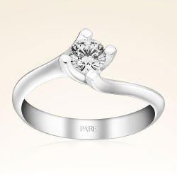 G Renk 0,40 Karat HRD Sertifikalı Tektaş Pırlanta Yüzük - 1