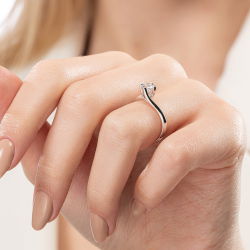 G Renk 0,40 Karat HRD Sertifikalı Tektaş Pırlanta Yüzük - 6