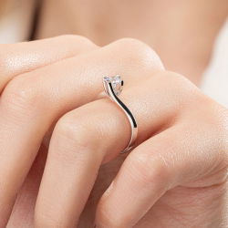 G Renk 0,40 Karat HRD Sertifikalı Tektaş Pırlanta Yüzük - 7