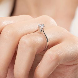 G Renk 0,40 Karat HRD Sertifikalı Tektaş Pırlanta Yüzük - 7