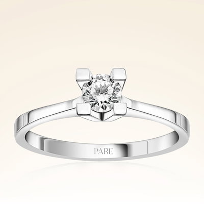 G Renk 0,40 Karat HRD Sertifikalı Tektaş Pırlanta Yüzük - Pare Pırlanta