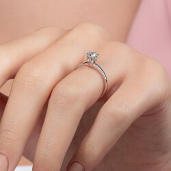 G Renk 0,40 Karat HRD Sertifikalı Tektaş Pırlanta Yüzük - 7