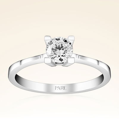 G Renk 0,40 Karat HRD Sertifikalı Tektaş Pırlanta Yüzük - Pare Pırlanta