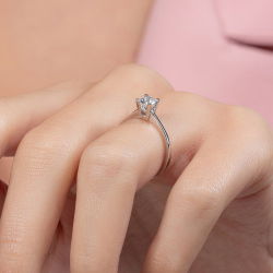 G Renk 0,40 Karat HRD Sertifikalı Tektaş Pırlanta Yüzük - 7