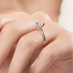 G Renk 0,50 Karat GIA Sertifikalı Tektaş Pırlanta Yüzük - 7