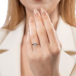 G Renk 0,50 Karat GIA Sertifikalı Tektaş Pırlanta Yüzük - 4