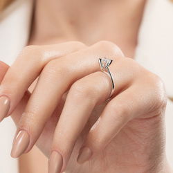 G Renk 0,50 Karat GIA Sertifikalı Tektaş Pırlanta Yüzük - 6