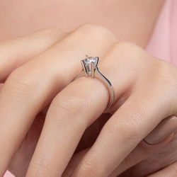 G Renk 0,50 Karat HRD Sertifikalı Tektaş Pırlanta Yüzük - 7