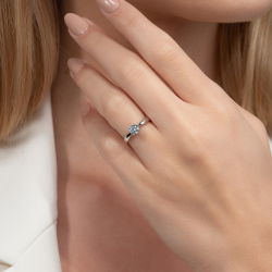 G Renk 0,50 Karat HRD Sertifikalı Tektaş Pırlanta Yüzük - 6