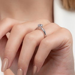 G Renk 0,50 Karat HRD Sertifikalı Tektaş Pırlanta Yüzük - 7