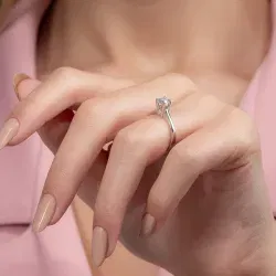 G Renk 0,50 Karat HRD Sertifikalı Tektaş Pırlanta Yüzük - 6