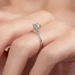 G Renk 0,50 Karat HRD Sertifikalı Tektaş Pırlanta Yüzük - 7