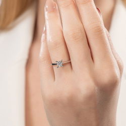 G Renk 0,50 Karat HRD Sertifikalı Tektaş Pırlanta Yüzük - 5