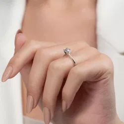 G Renk 0,60 Karat HRD Sertifikalı Tektaş Pırlanta Yüzük - 7