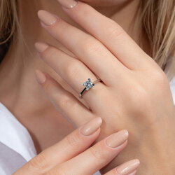 G Renk 0,70 Karat HRD Sertifikalı Tektaş Pırlanta Yüzük - 5