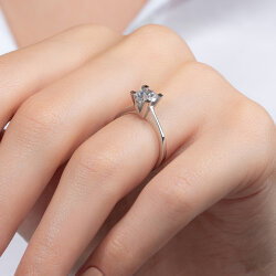 G Renk 0,90 Karat HRD Sertifikalı Tektaş Pırlanta Yüzük - 7